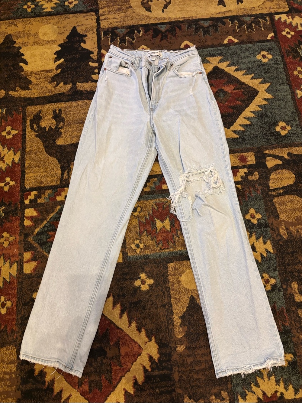 Light Wash Women's Abercrombie 90s Straight Leg Jeans